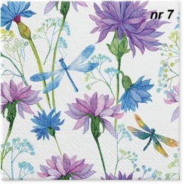 Flower with dragonfly servet 33x33cm