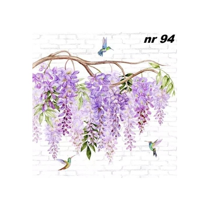Wisteria & hummingbirds servet 33x33cm
