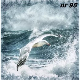 Seagulls in stormy sea servet 33x33cm
