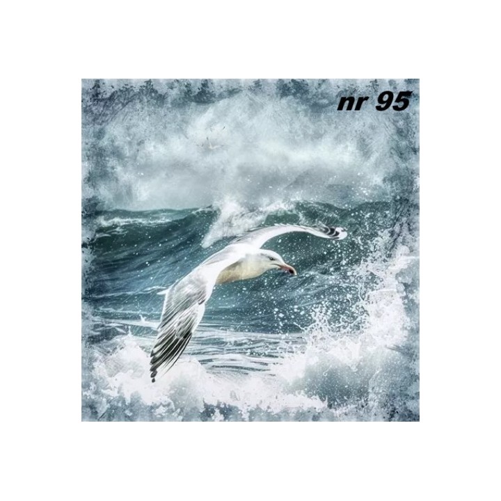 Seagulls in stormy sea servet 33x33cm
