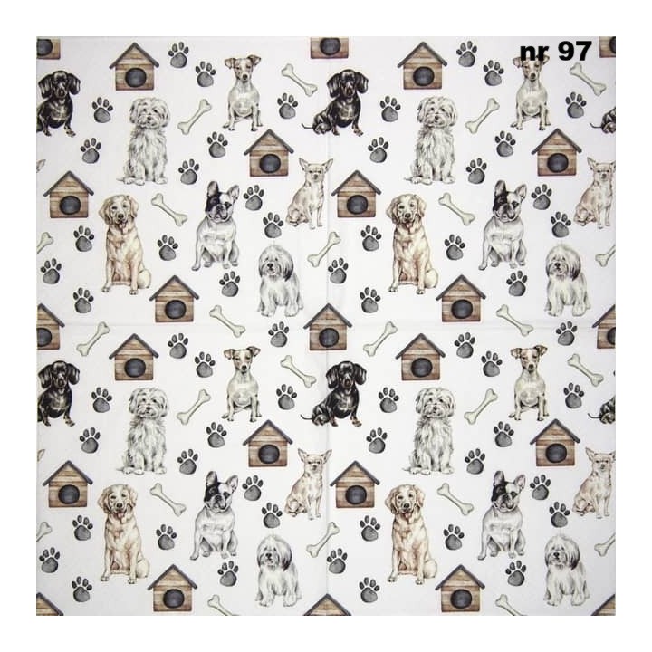 Pet dogs servet 33x33cm