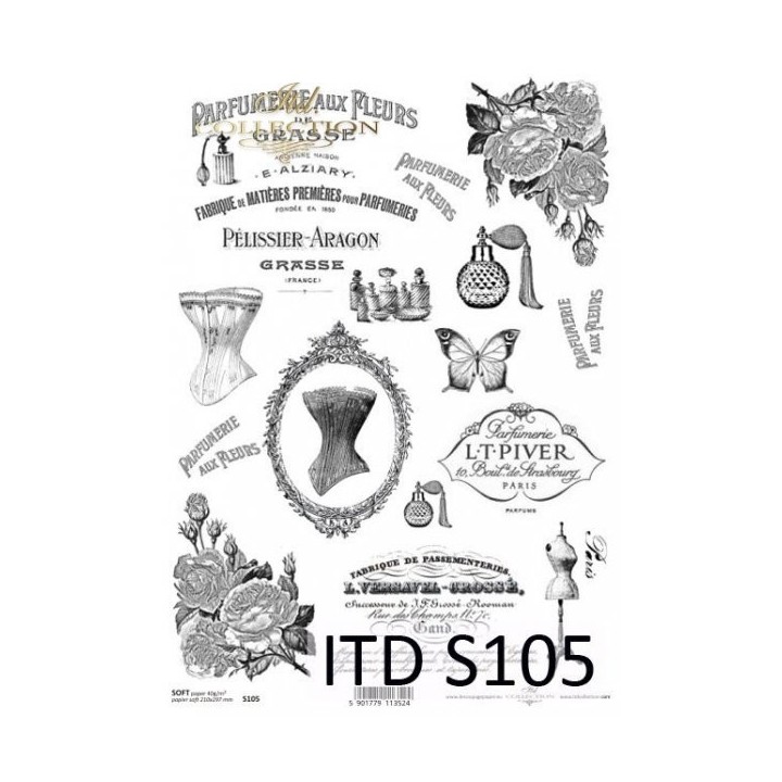Decoupagepapier Soft ITD S0105
