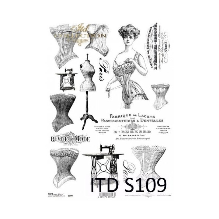 Decoupagepapier Soft ITD S0109