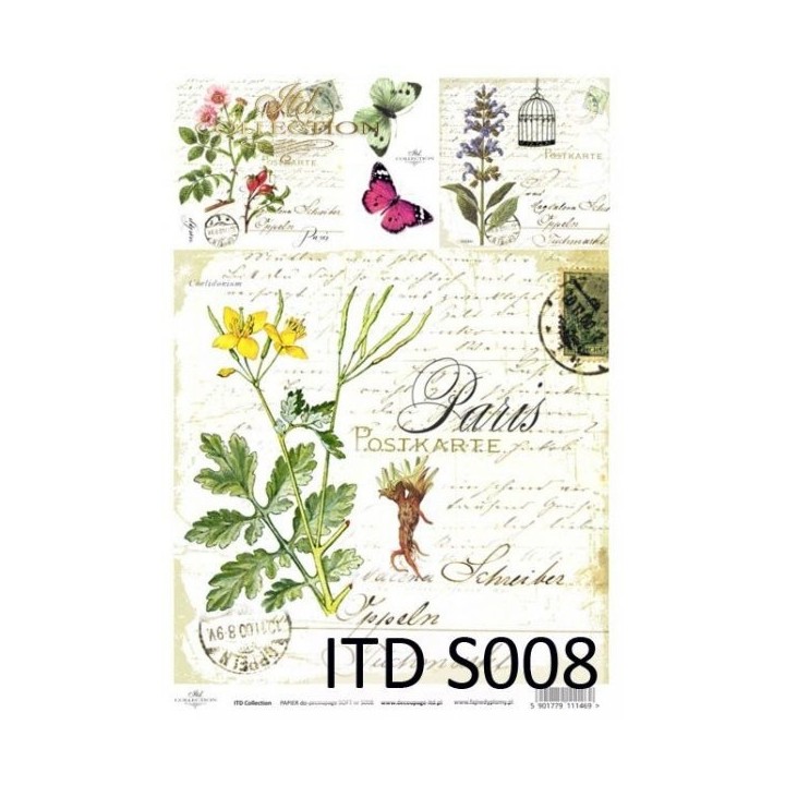 Decoupagepapier Soft ITD S0008