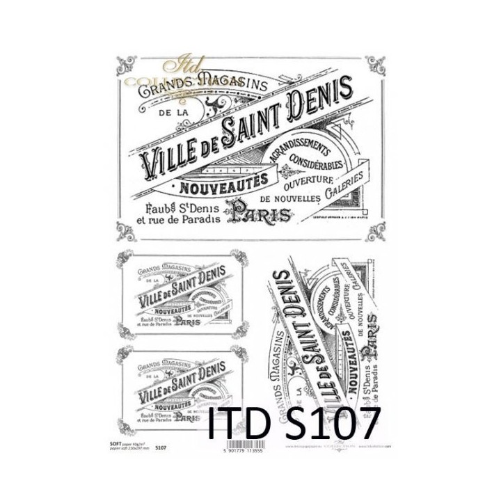 Decoupagepapier Soft ITD S0107