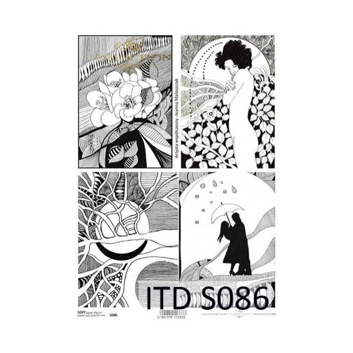 Decoupagepapier Soft ITD S0086