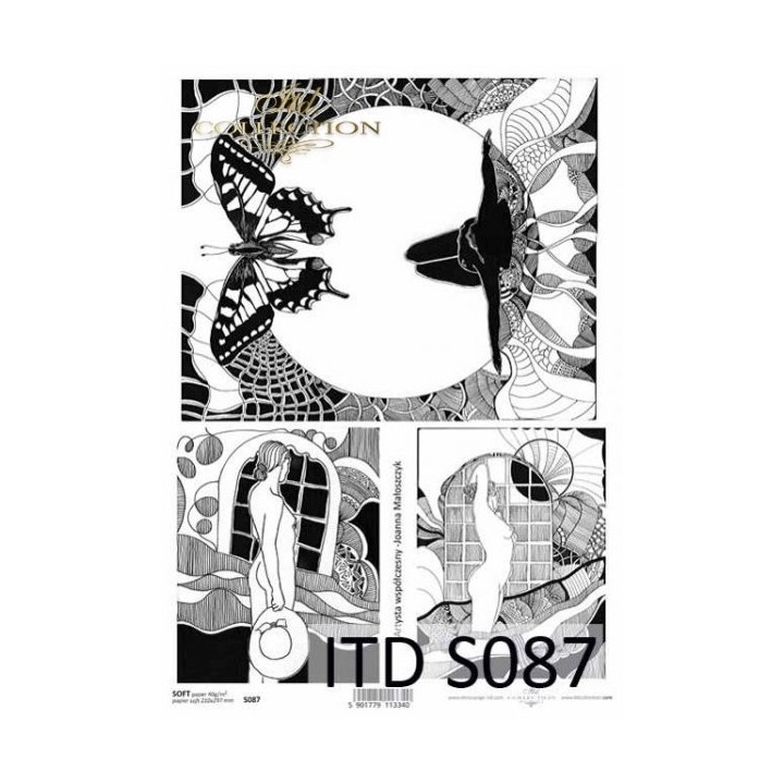 Decoupagepapier Soft ITD S0087