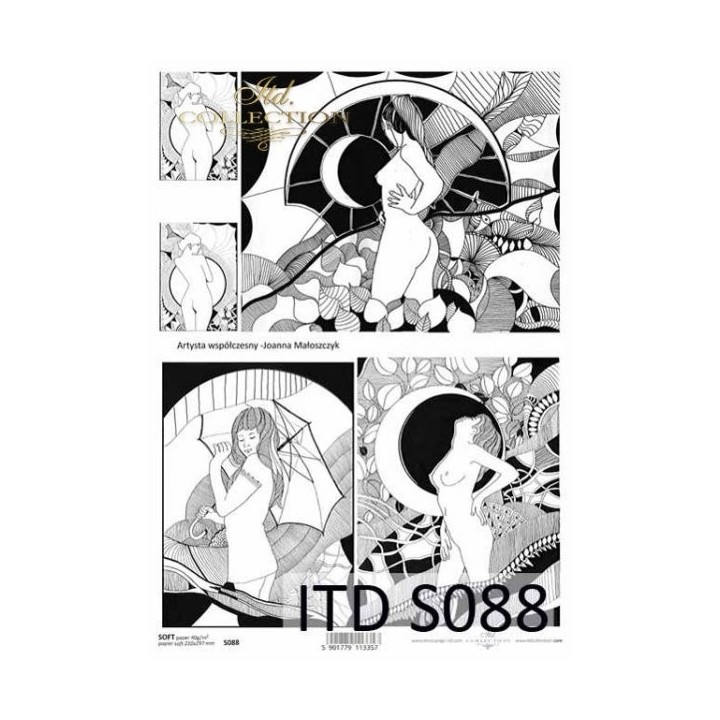 Decoupagepapier zacht ITD S0088