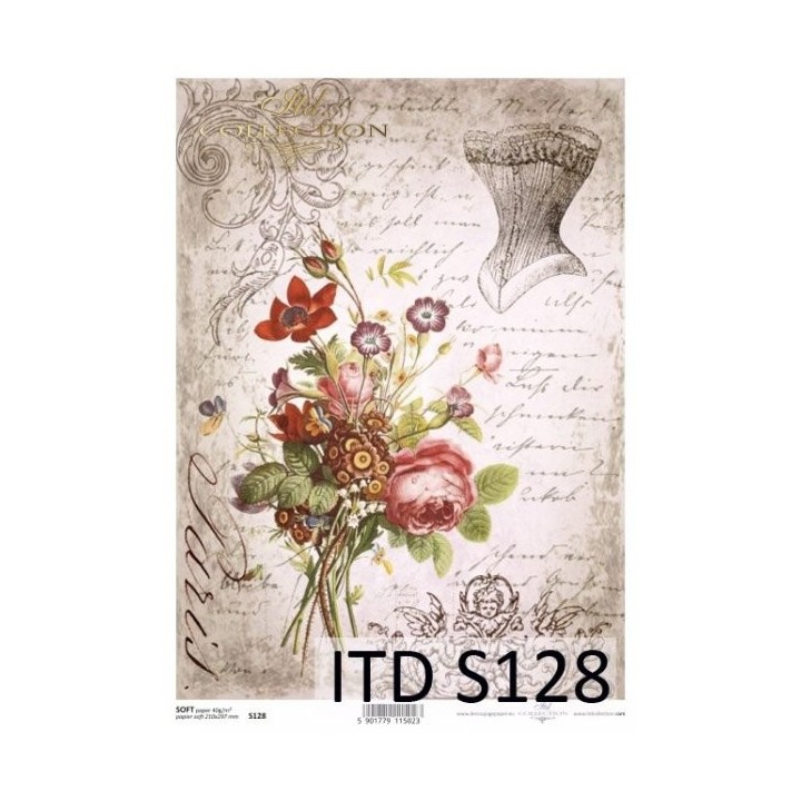 Decoupagepapier Soft ITD S0128