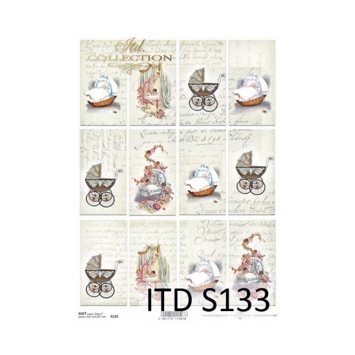 Decoupagepapier Soft ITD S0133