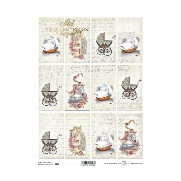 Decoupagepapier Soft ITD S0133