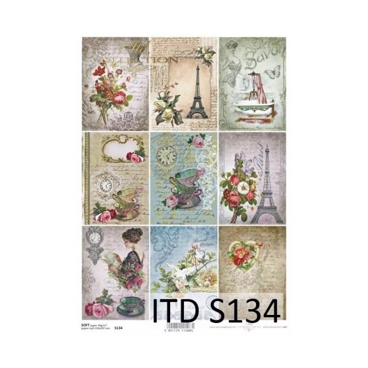 Decoupagepapier Soft ITD S0134