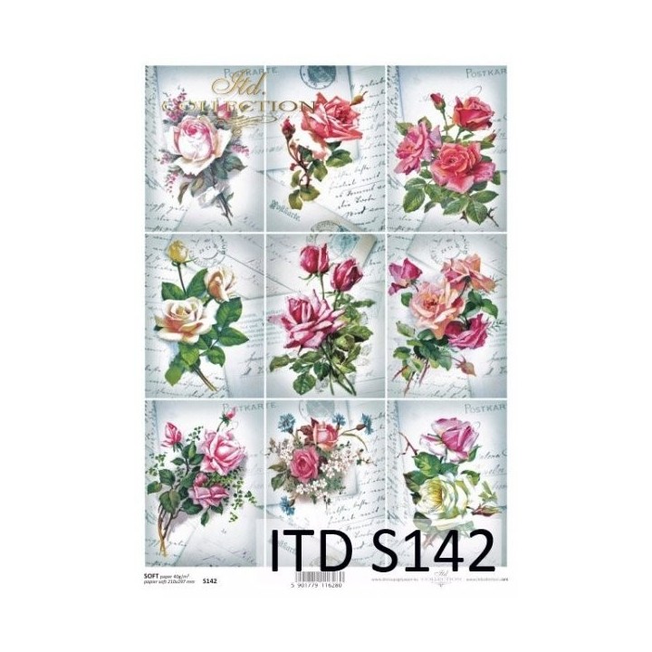 Decoupagepapier Soft ITD S0142