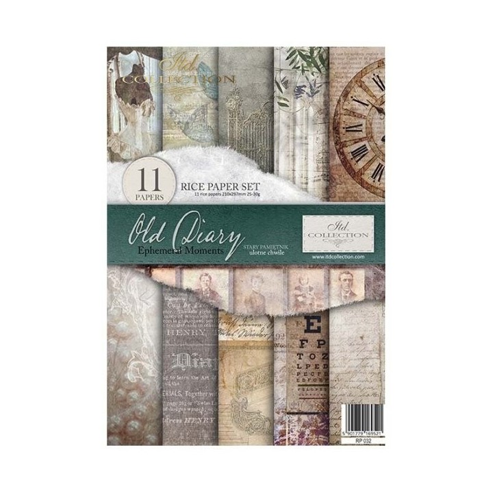 Creatieve set RP032 Oud dagboek - Vluchtige momenten