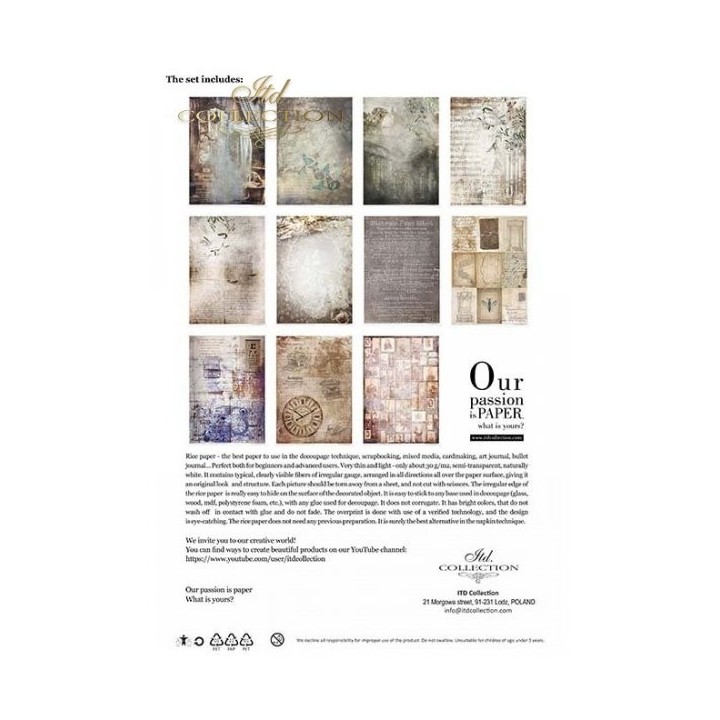 Creatieve set RP032 Oud dagboek - Vluchtige momenten