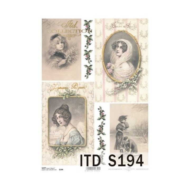 Decoupagepapier Soft ITD S0194