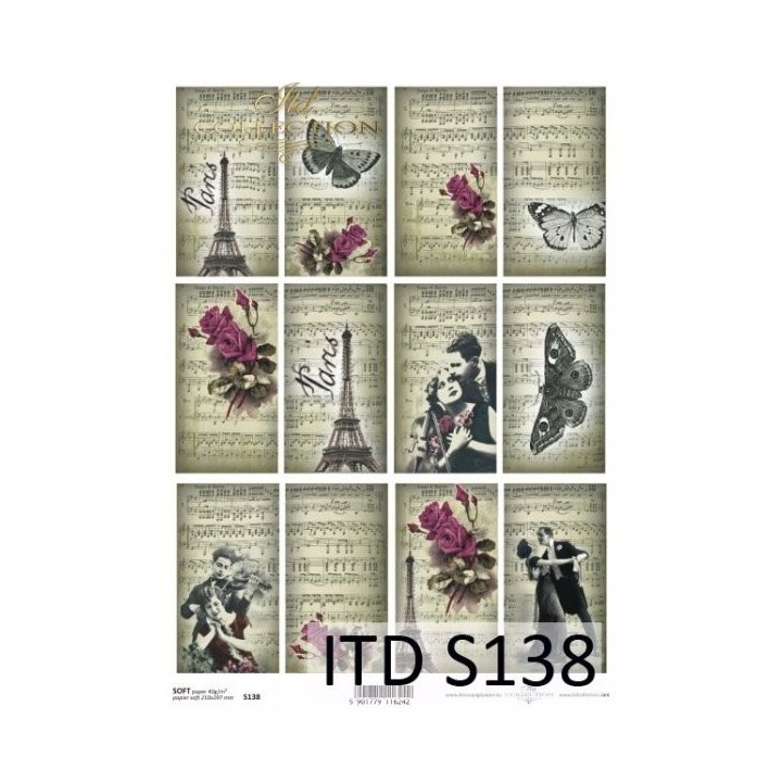 Decoupagepapier Soft ITD S0138