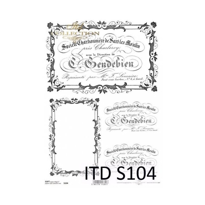 Decoupagepapier Soft ITD S0104