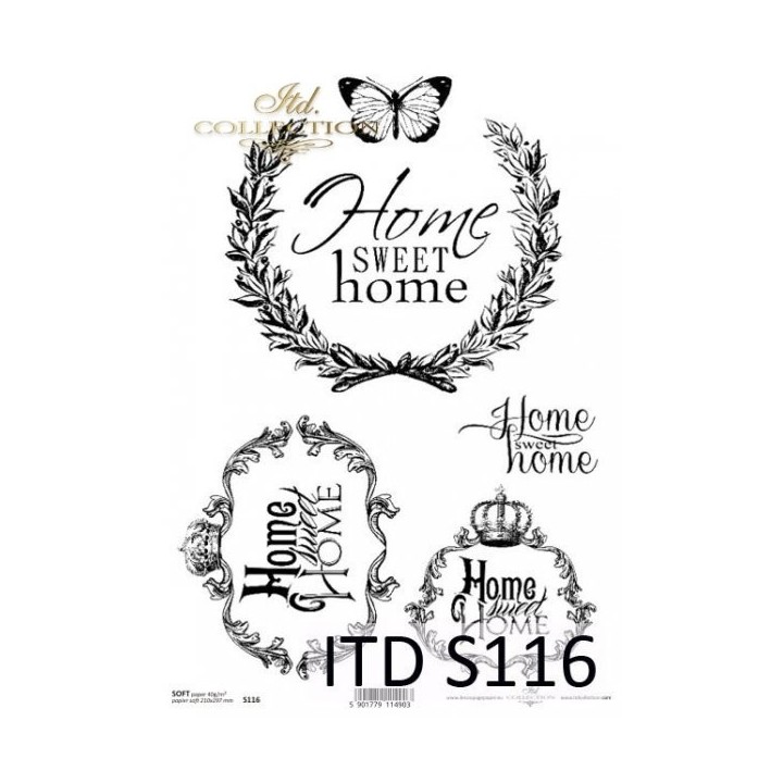 Decoupagepapier Soft ITD S0116
