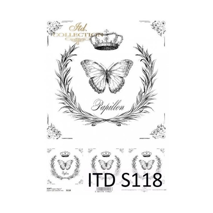 Decoupagepapier Soft ITD S0118