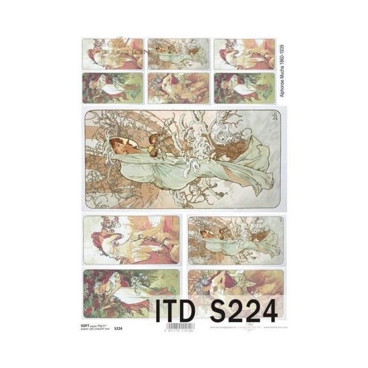 Decoupagepapier Soft ITD S0224