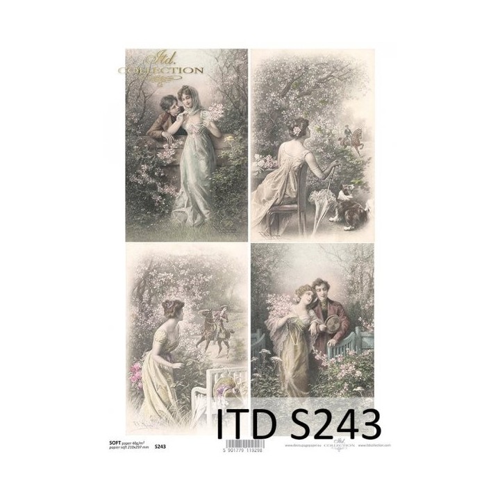 Decoupagepapier Soft ITD S0243