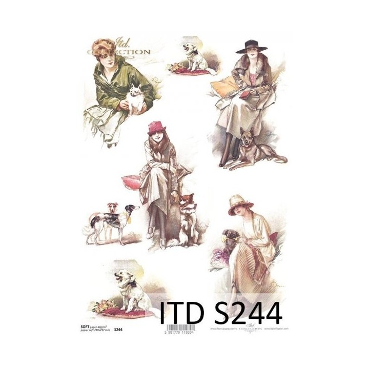 Decoupagepapier Soft ITD S0244