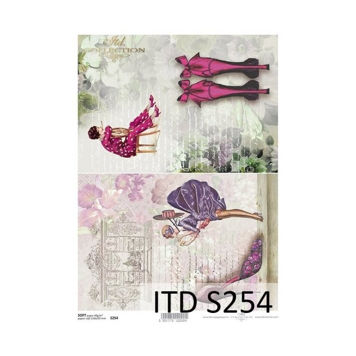 Decoupagepapier Soft ITD S0254