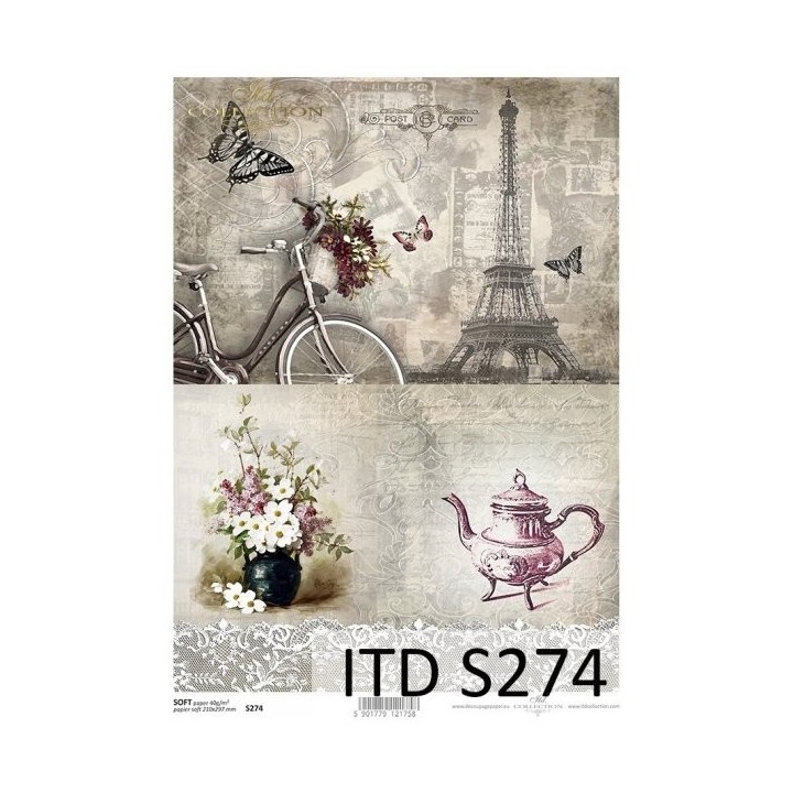 Decoupagepapier Soft ITD S0274