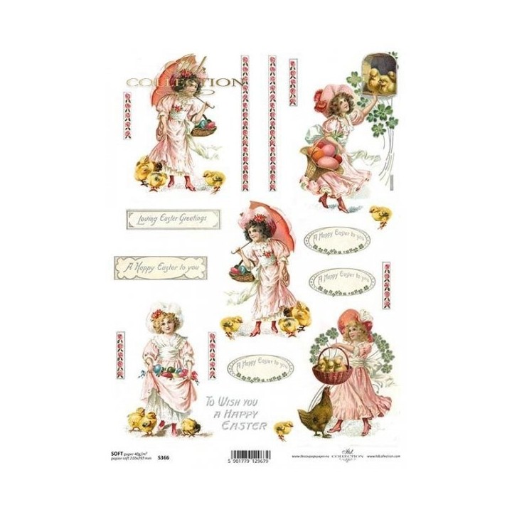 Decoupagepapier Soft ITD S0366
