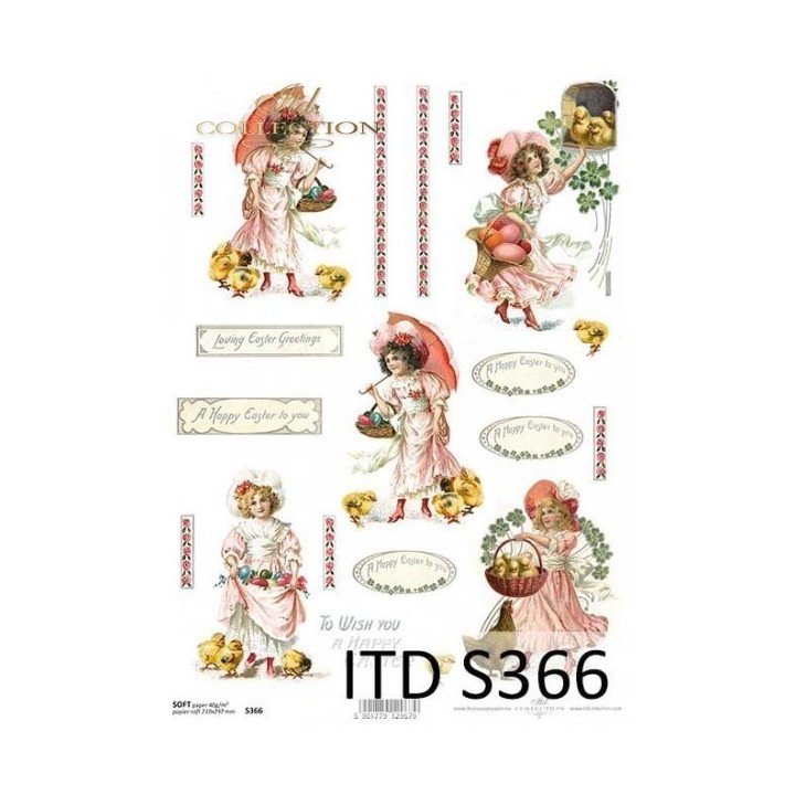 Decoupagepapier Soft ITD S0366