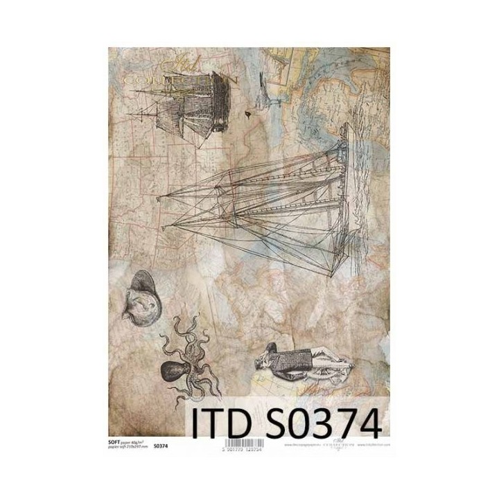 Decoupagepapier Soft ITD S0374