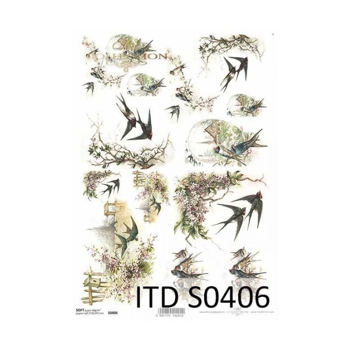 Decoupagepapier Soft ITD S0406