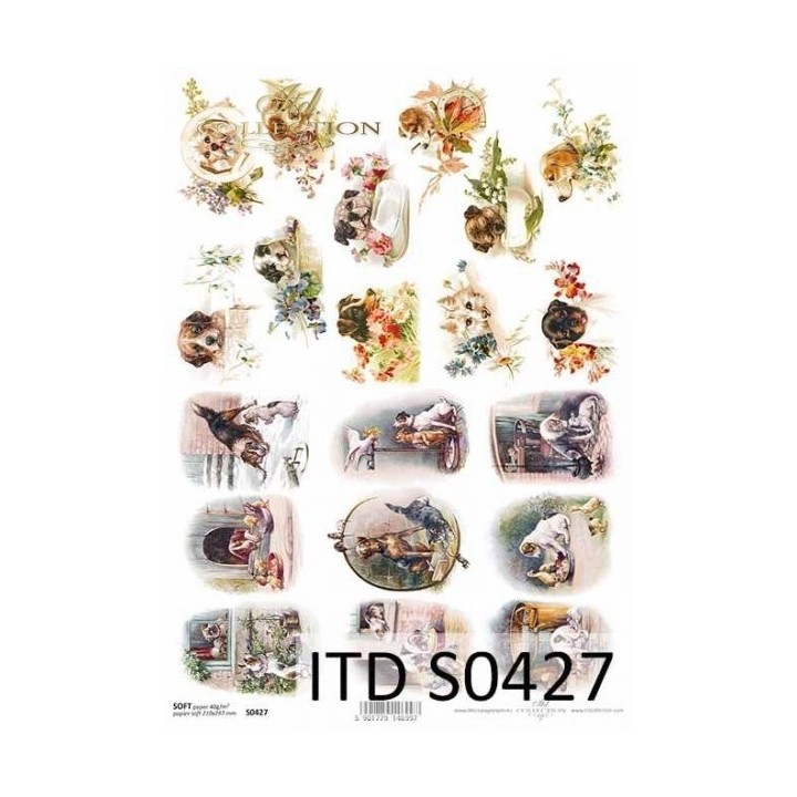 Decoupagepapier Zacht ITD S0427