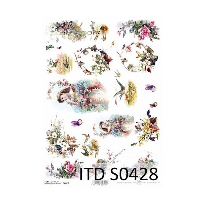 Decoupagepapier Soft ITD S0428