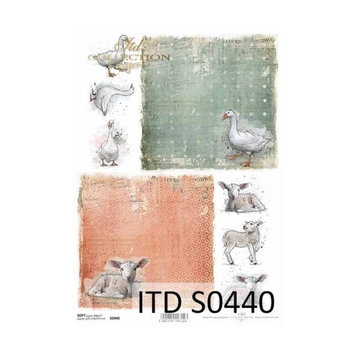 Decoupagepapier Soft ITD S0440