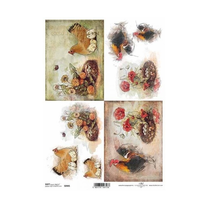Decoupagepapier Soft ITD S0445