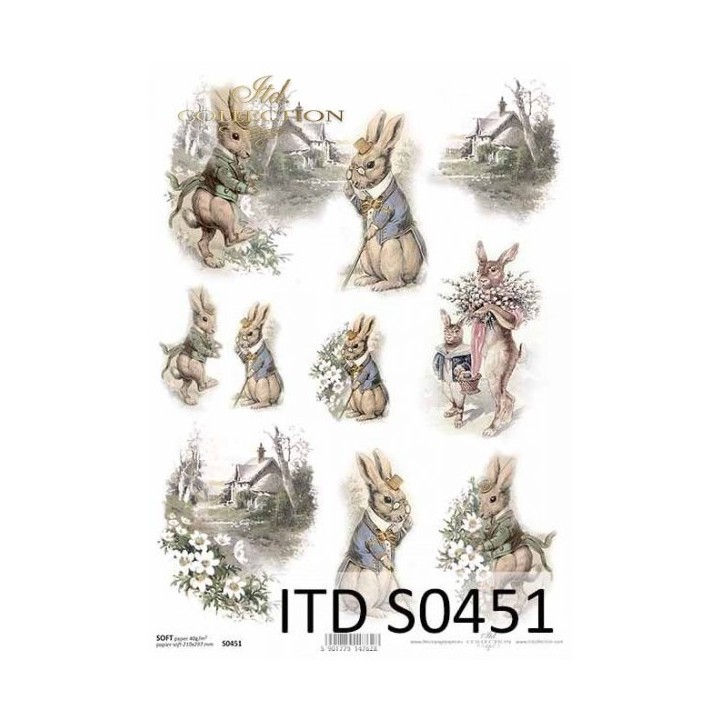 Decoupagepapier Soft ITD S0451
