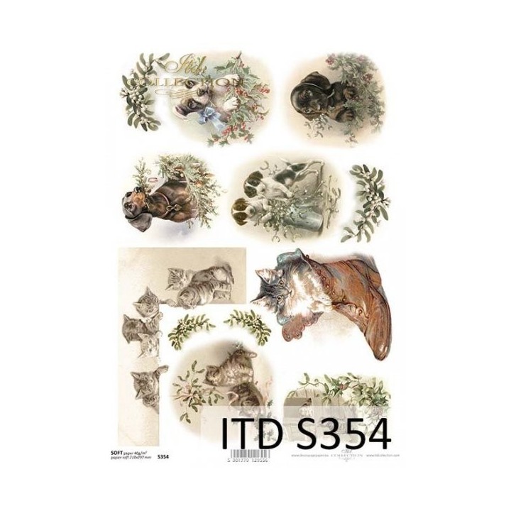Decoupagepapier Soft ITD S0354