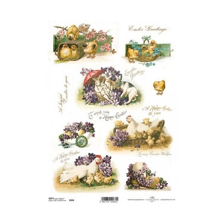 Decoupagepapier Soft ITD S0364