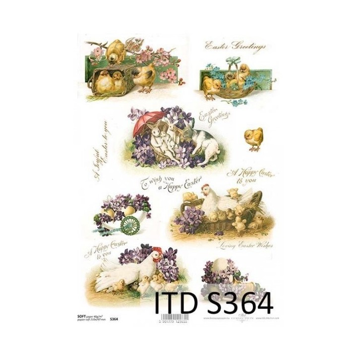 Decoupagepapier Soft ITD S0364