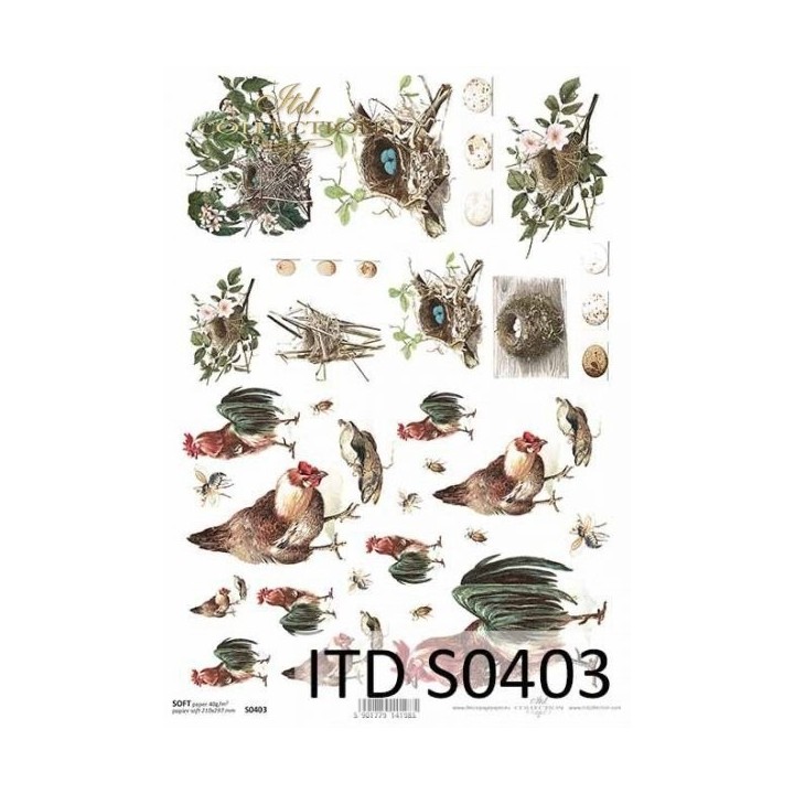 Decoupagepapier Soft ITD S0403