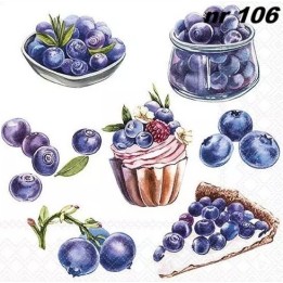 Blueberries servet 33x33cm