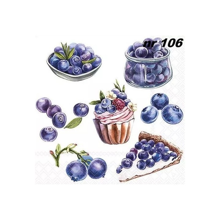 Blueberries servet 33x33cm