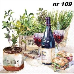 Wine & herbs servet 33x33cm