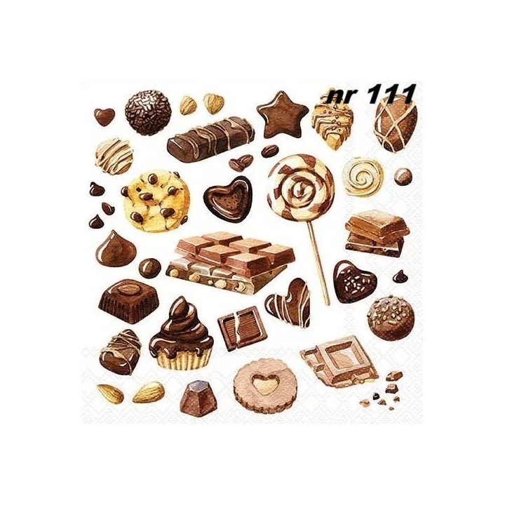 Sweet chocolates servet 33x33cm