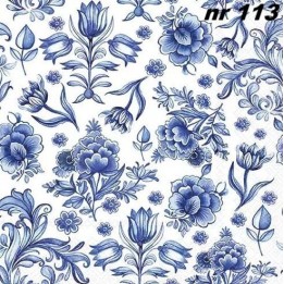 Delft Blue flowers servet 33x33cm