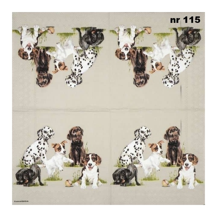 Playing puppies servet 33x33cm