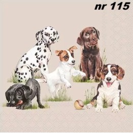 Playing puppies servet 33x33cm