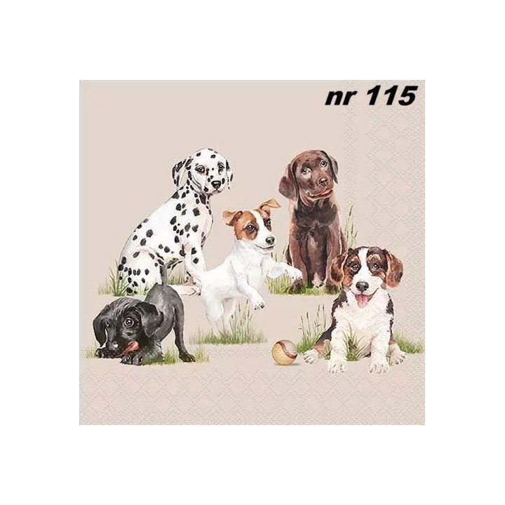 Playing puppies servet 33x33cm